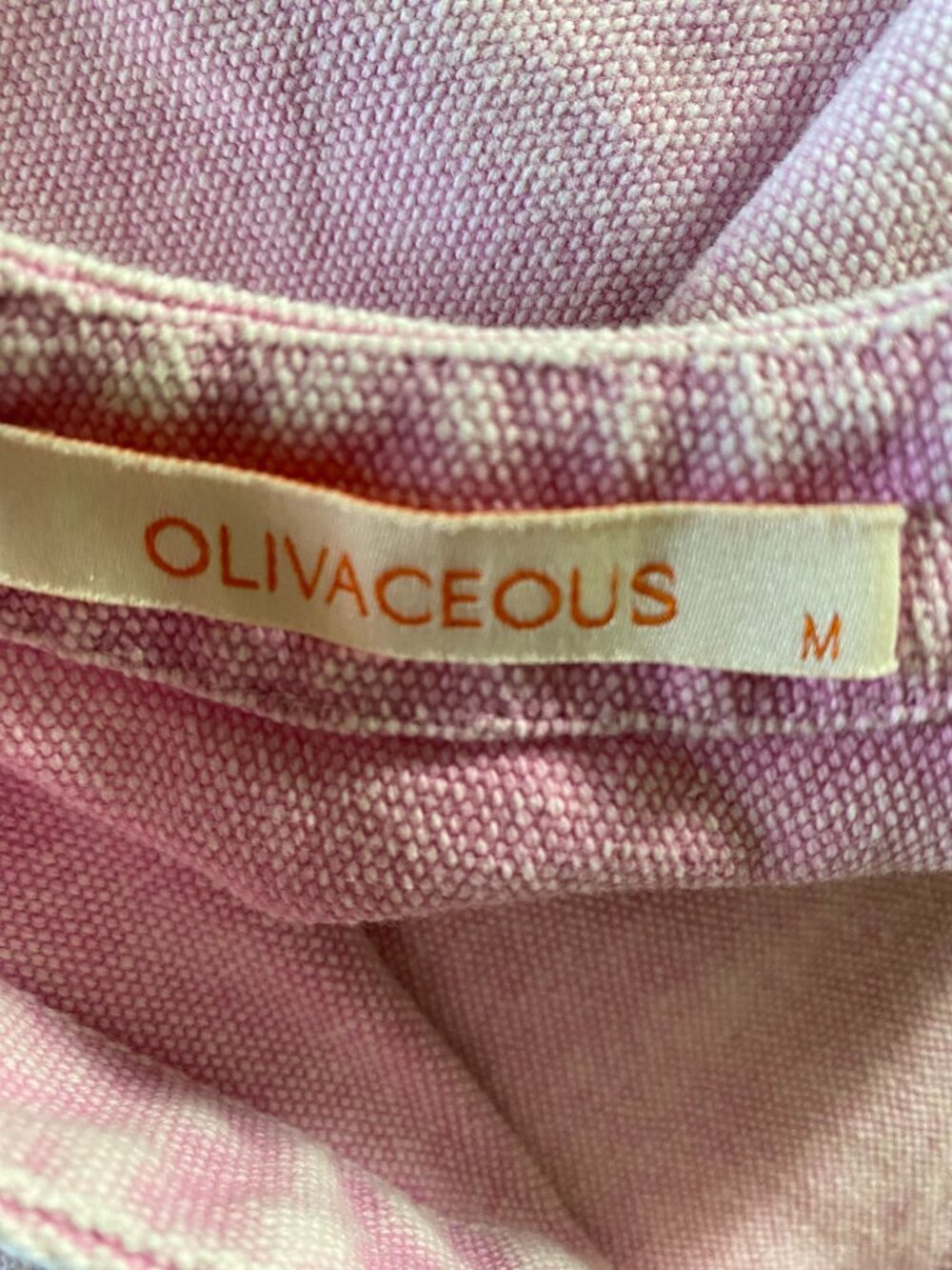 Olivaceous Luna Washed Open-back 100% Cotton Pink Acid Wash Mini Dress M - Picture 9 of 10